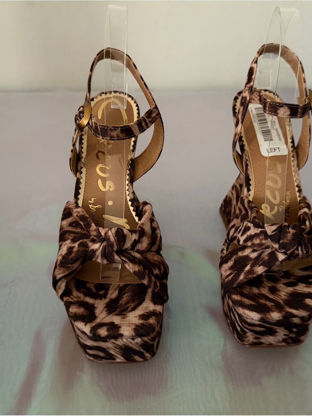Circus by Sam Edelman Leopard Print Platform Slingback Sandals - Brown
